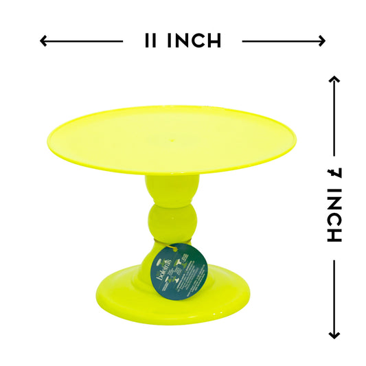Neon yellow cake stand - 11 x 7 inches