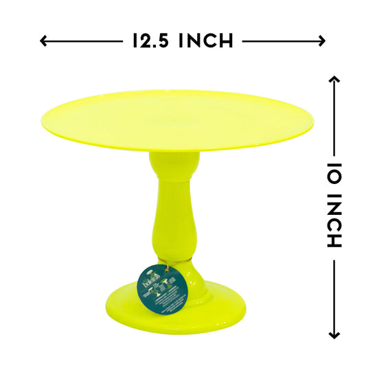 Neon yellow cake stand - 12.5 x 10 inches