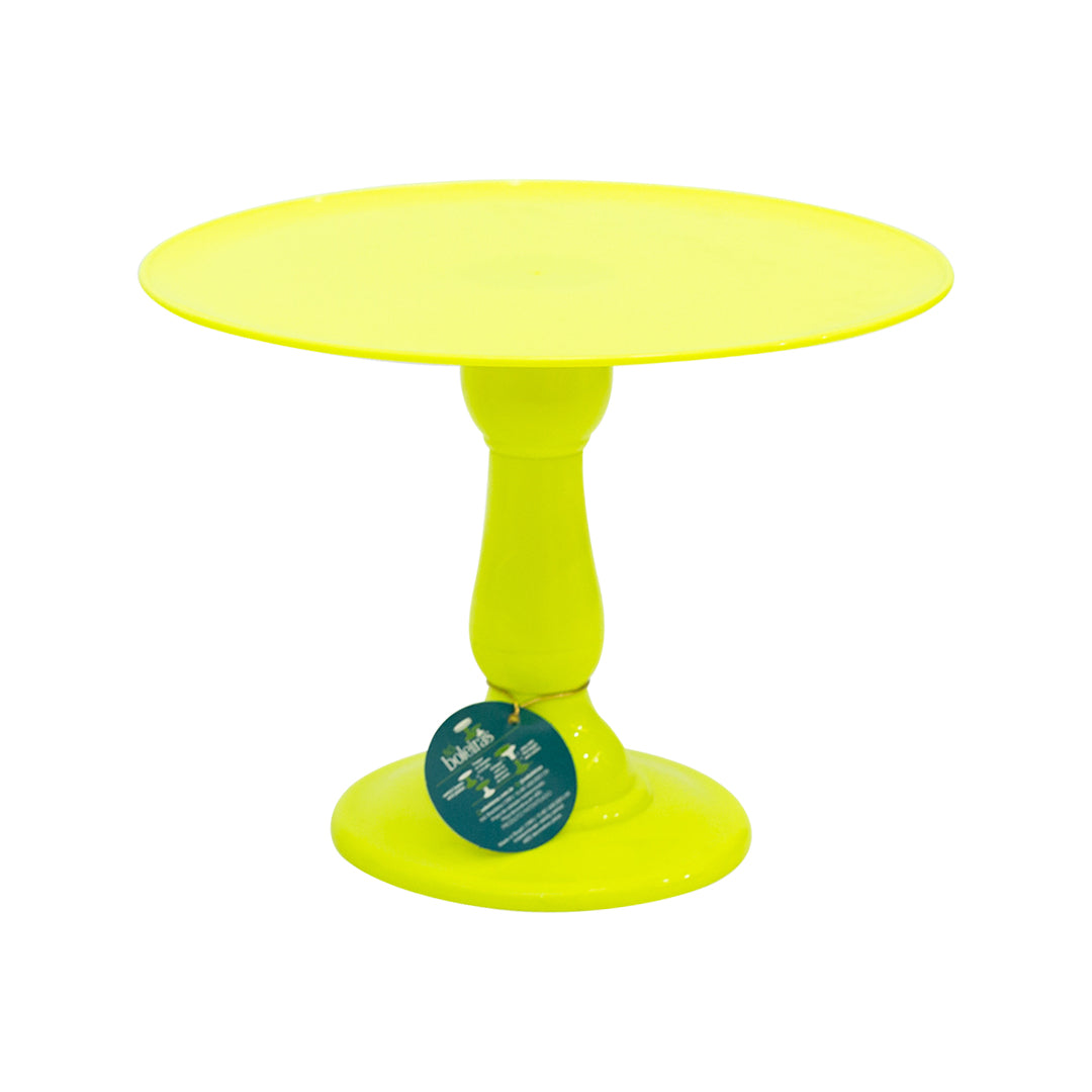 Neon yellow cake stand - 12.5 x 10 inches