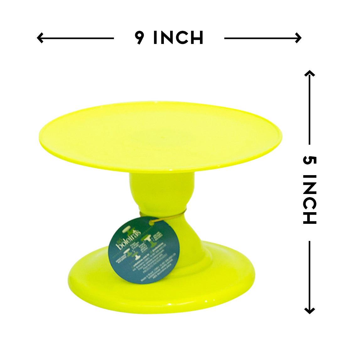 Neon yellow cake stand - 9 x 5 inches