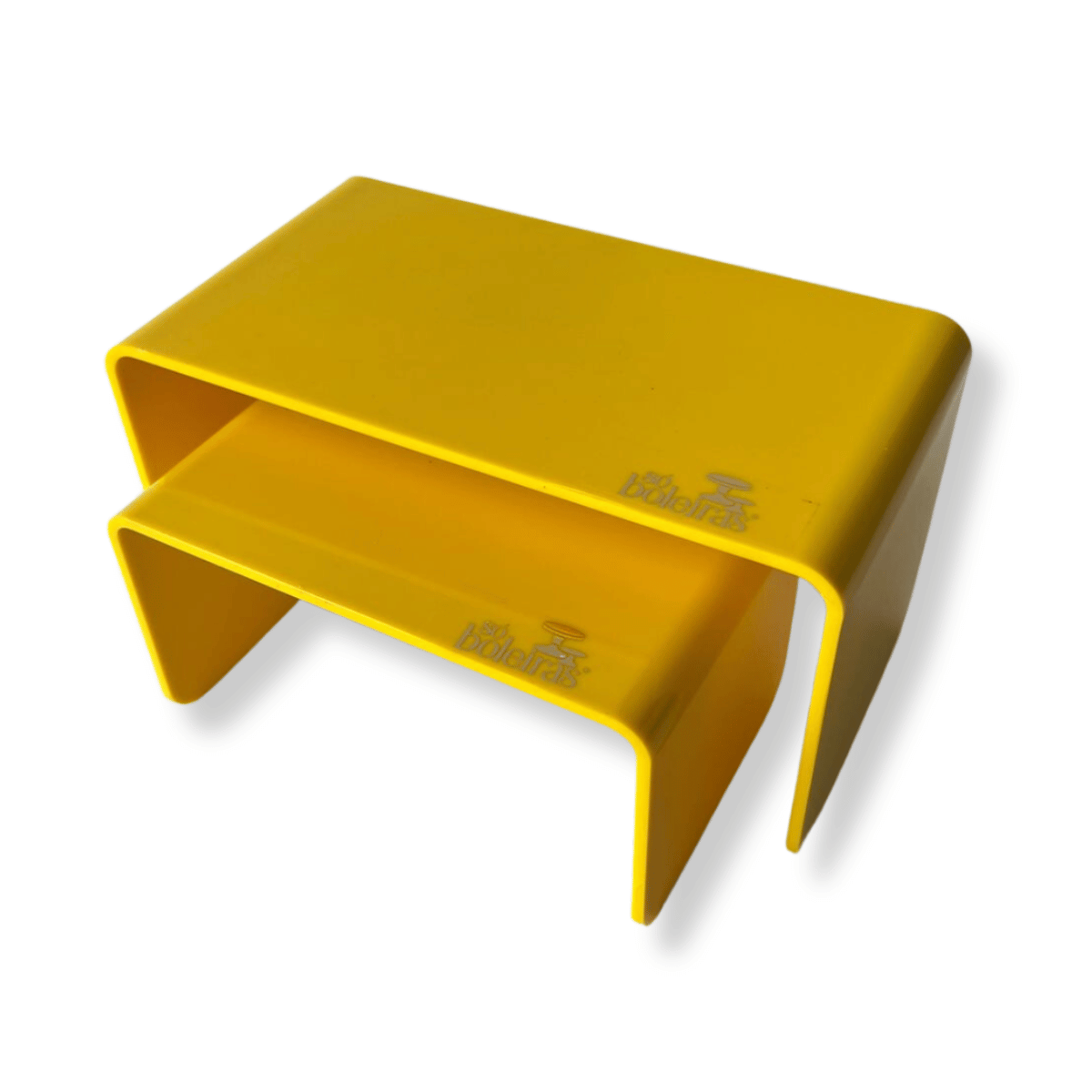 Yellow glossy colorful pair of stands