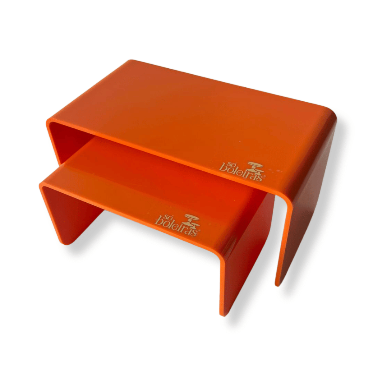Orange glossy colorful pair of stands