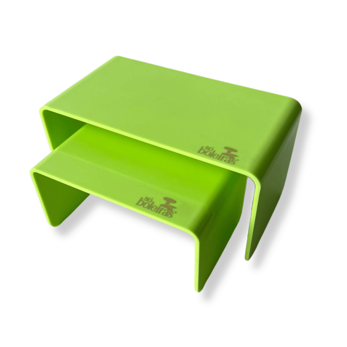 Lime green glossy colorful pair of stands