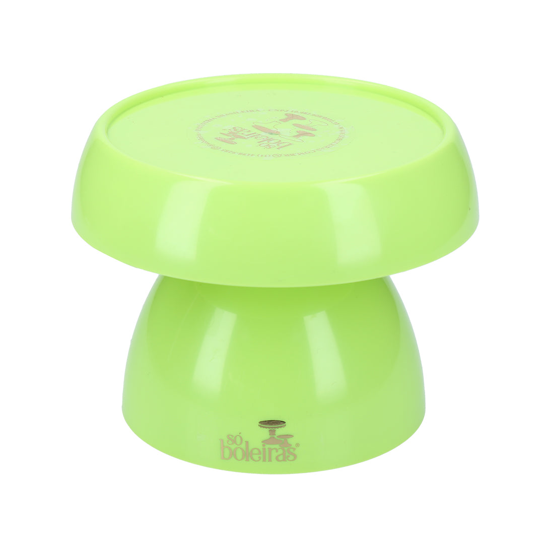 mushroom lime green cake stand - 5x5 inches