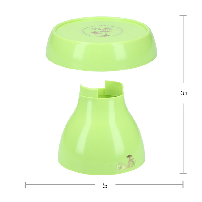 mushroom lime green cake stand - 5x5 inches