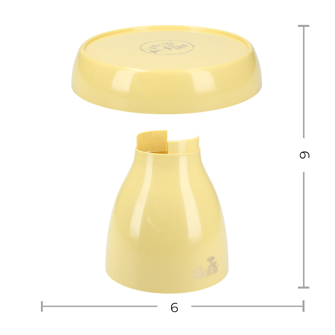 mushroom yellow butter cake stand - 6x6 inches