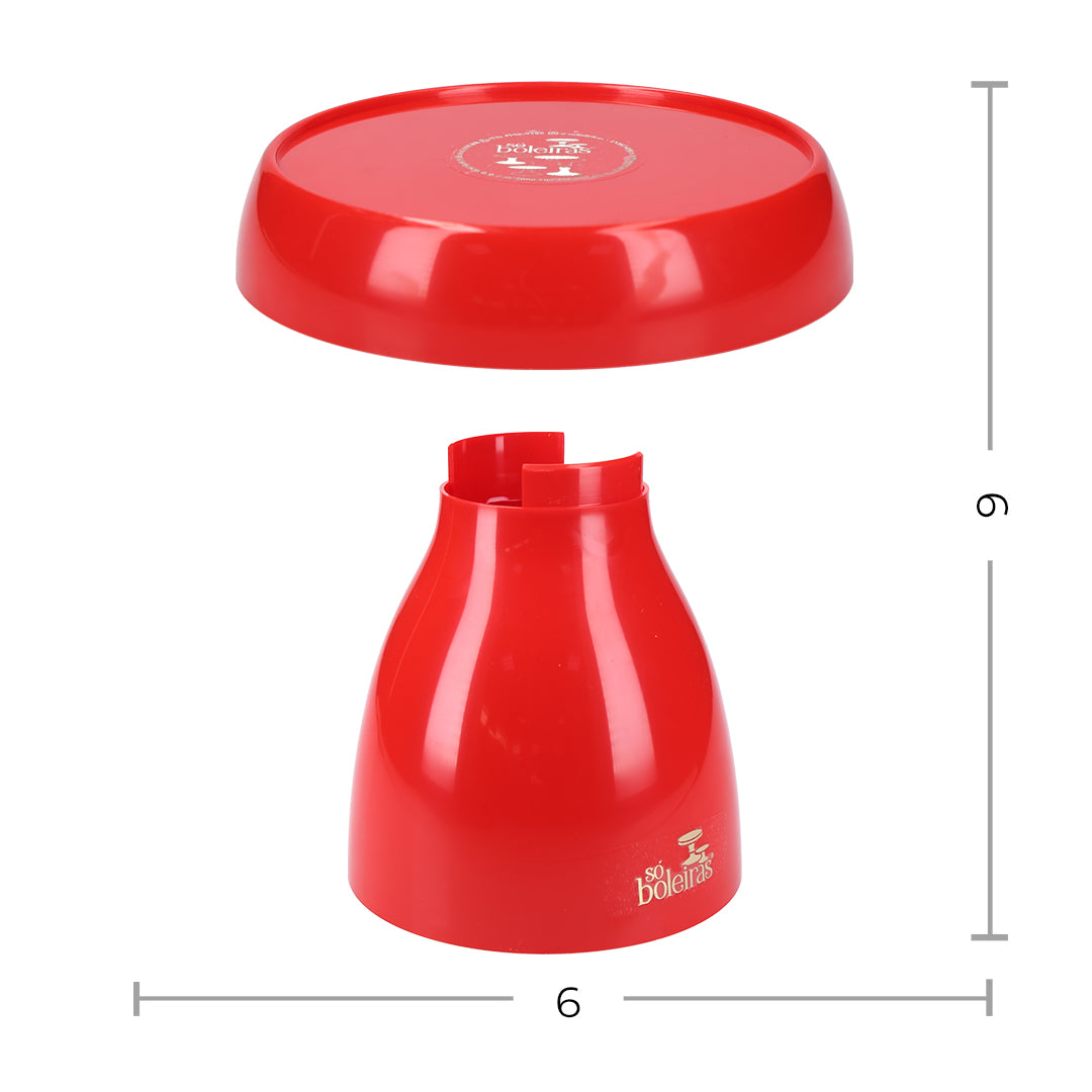 mushroom red cake stand - 6x6 inches