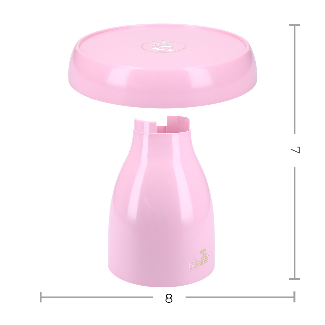mushroom baby pink cake stand - 8x7 inches
