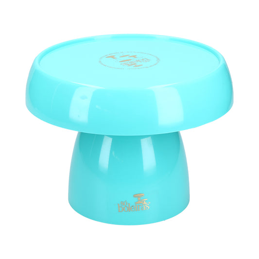 mushroom turquoise cake stand - 6x6 inches