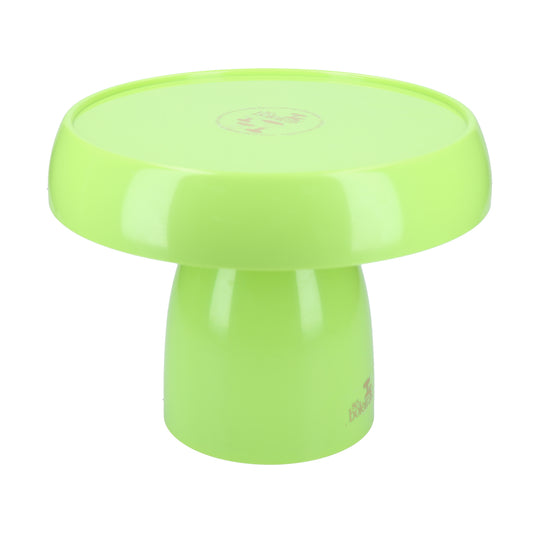 mushroom lime green cake stand - 8x7 inches