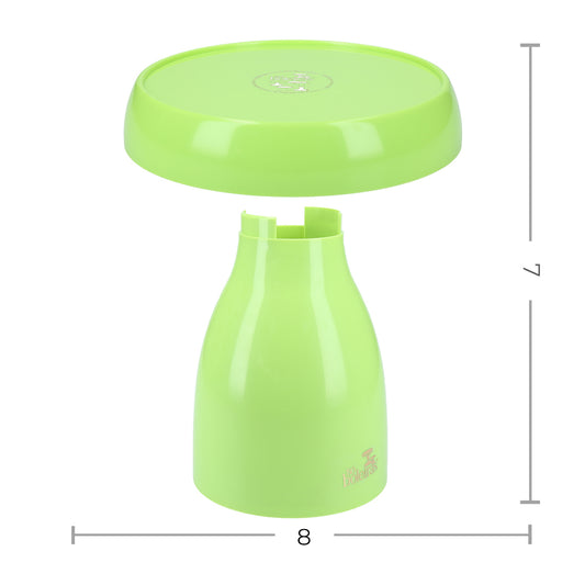 mushroom lime green cake stand - 8x7 inches