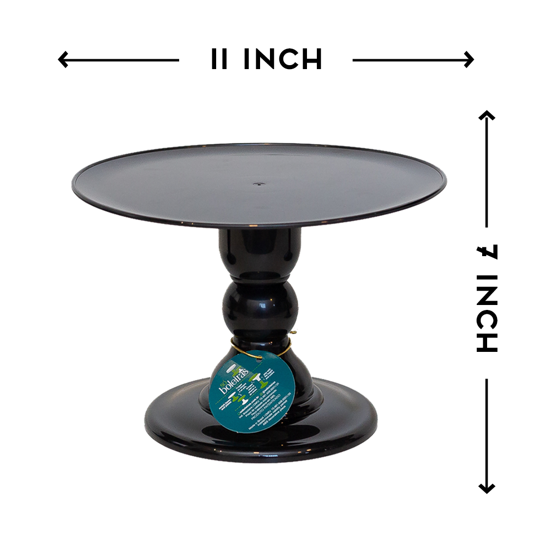 Black cake stand - 11 x 7 inches