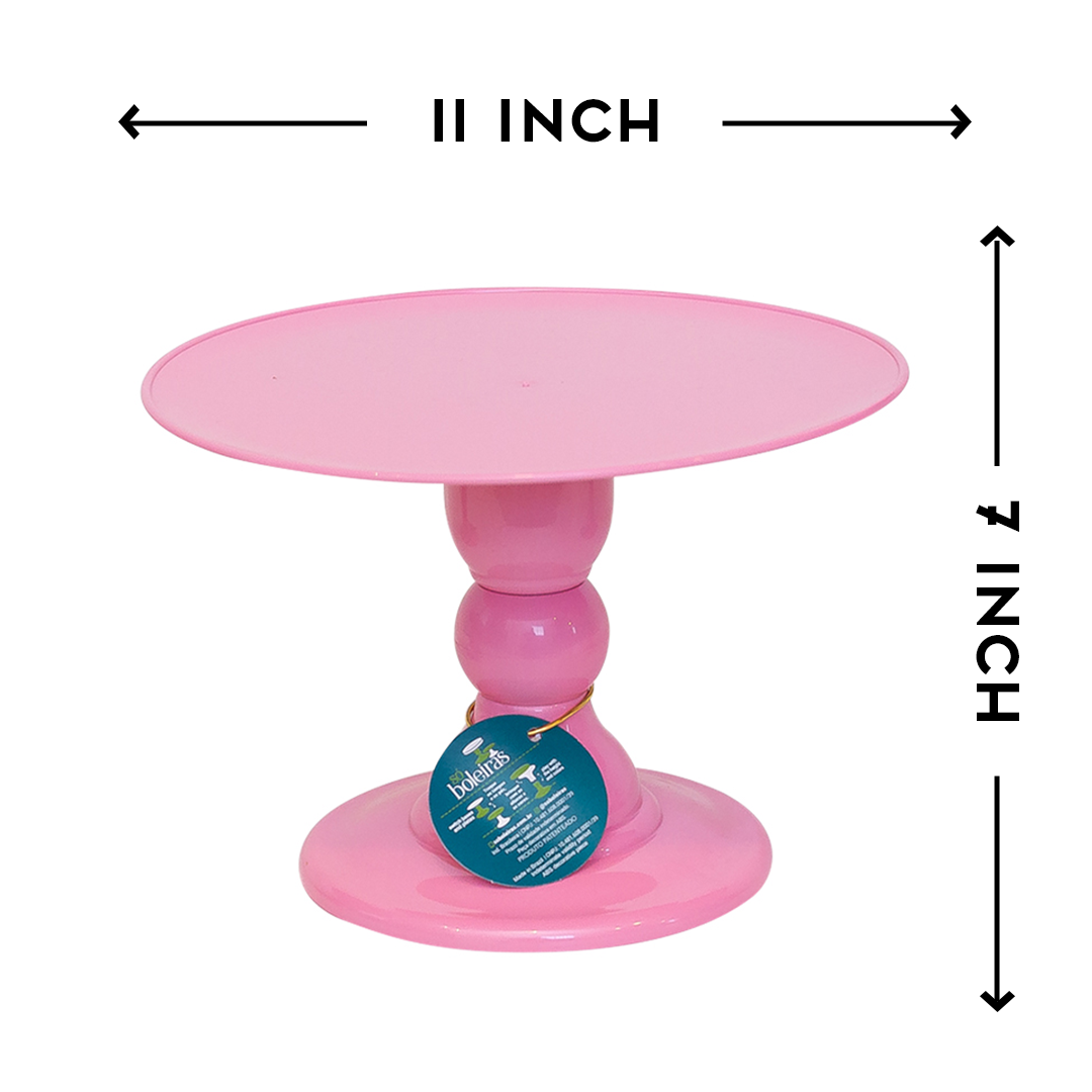 Pink cake stand - 11 x 7 inches