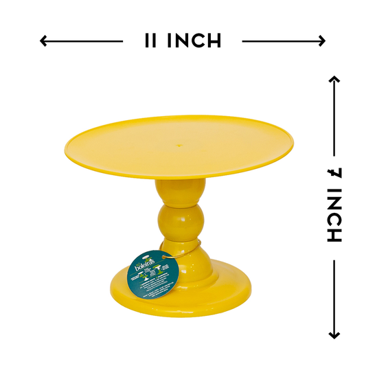 Yellow cake stand - 11 x 7 inches