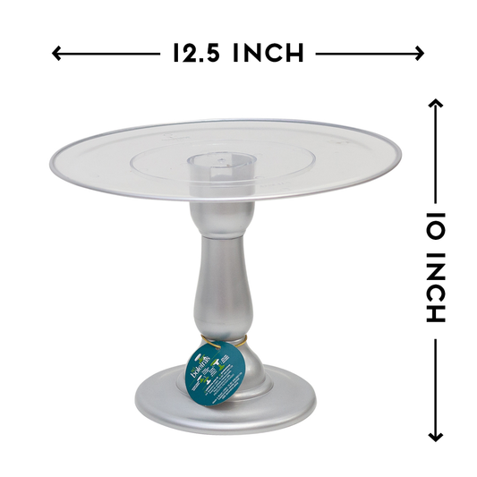 Silver Clean Cake Stand - 12.5 x 10 inches