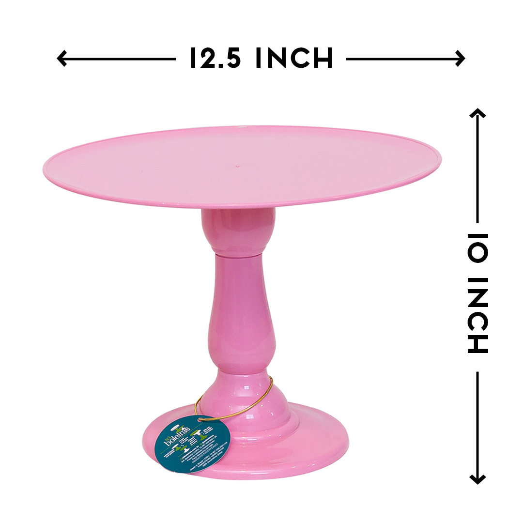 Pink cake stand - 12.5 x 10 inches
