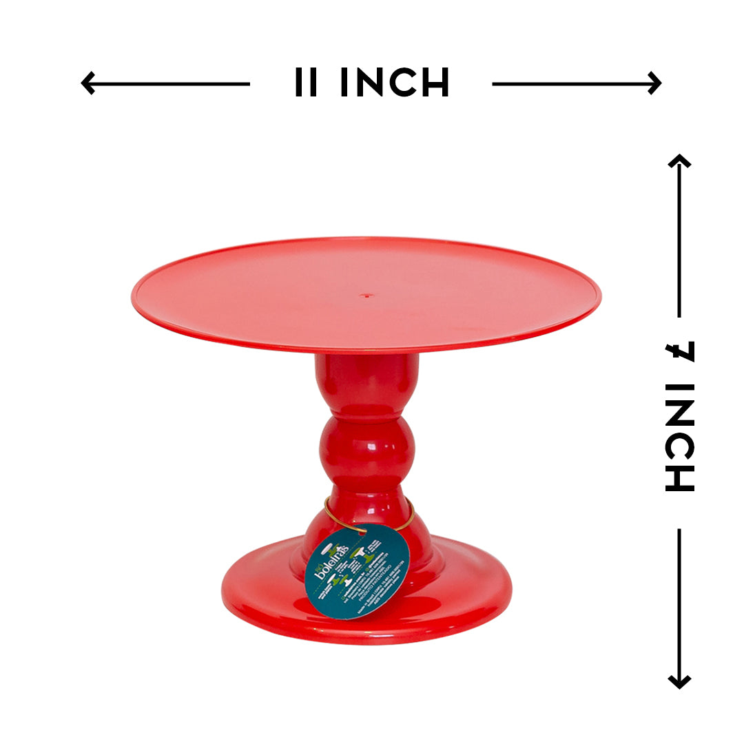 Red cake stand - 11 x 7 inches