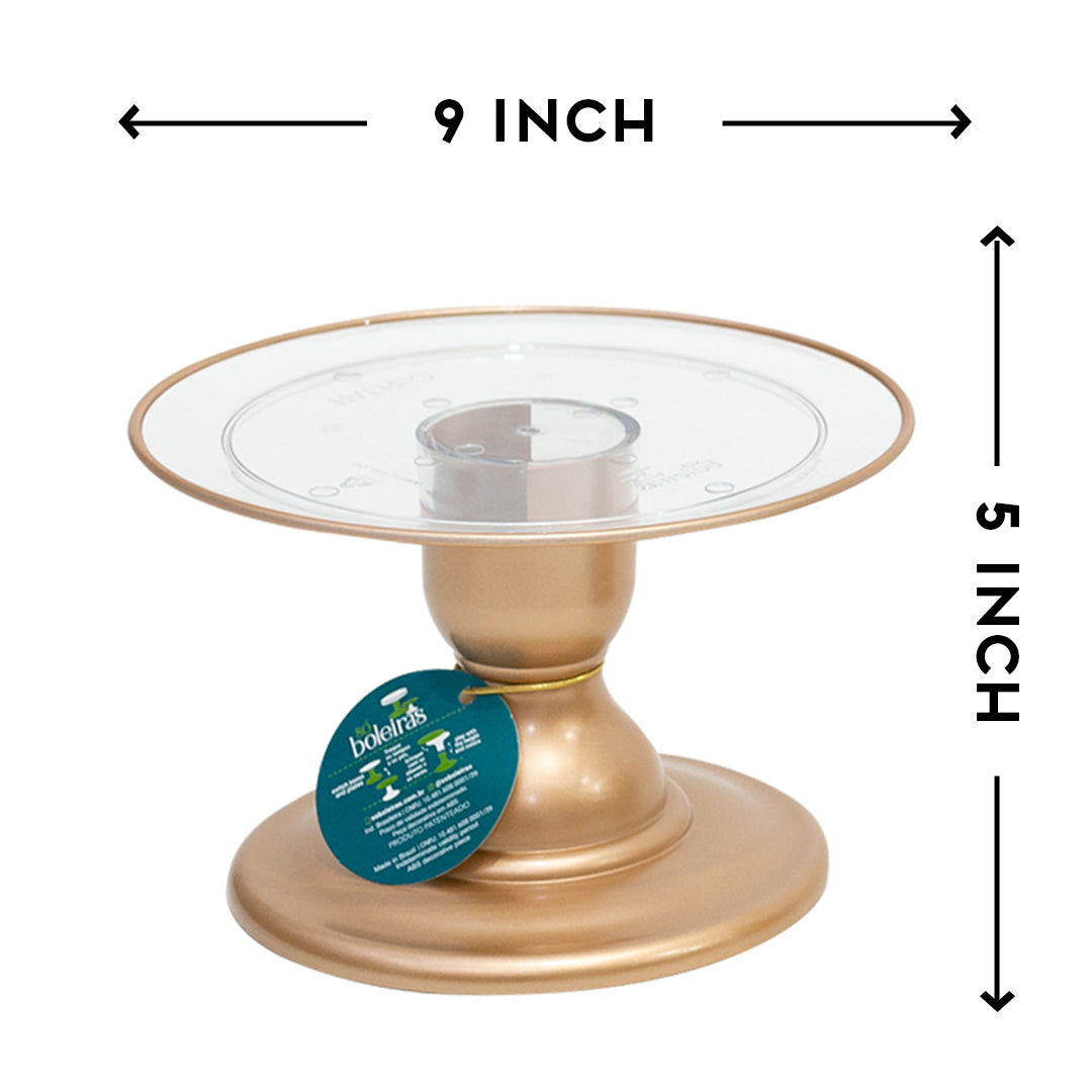 Rose Gold Clean Cake Stand - 9 x 5 inches