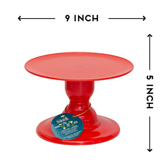 Red cake stand - 9 x 5 inches