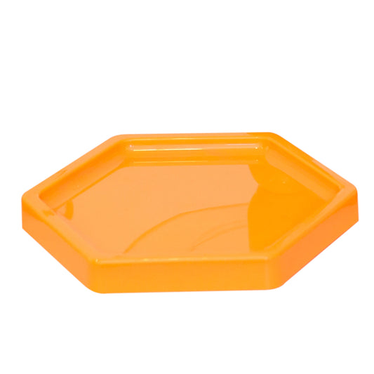 Neon orange hexagonal Tray - 7 inches