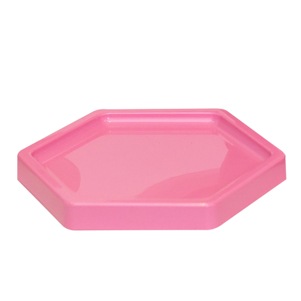 Pink hexagonal Tray - 7 inches