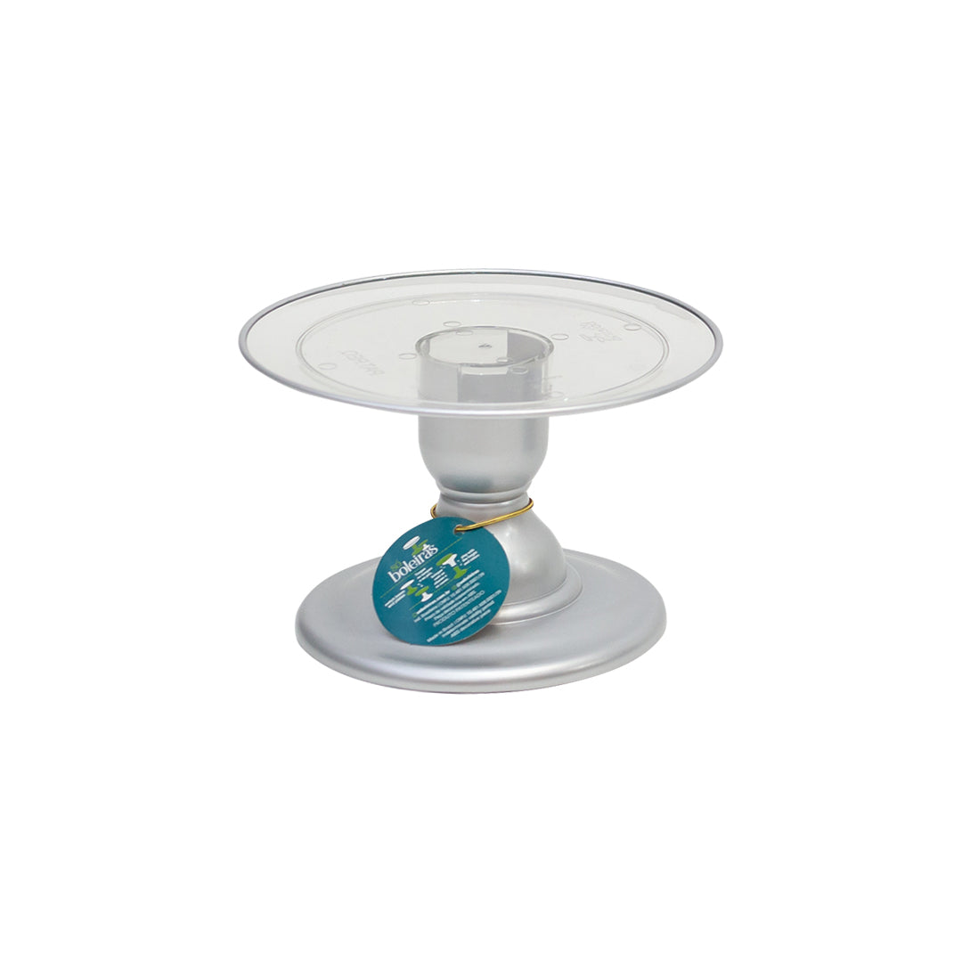 Silver Clean Cake Stand - 9 x 5 in